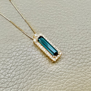 Tourmaline Halo Necklace 1.51tcw