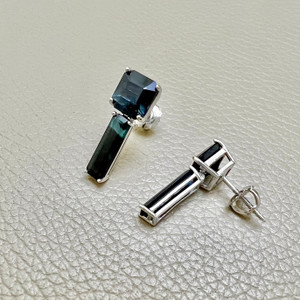 Bi-color tourmaline earrings image