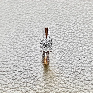 0.50tcw diamond engagement ring in cluster setting in 10kt — front view
