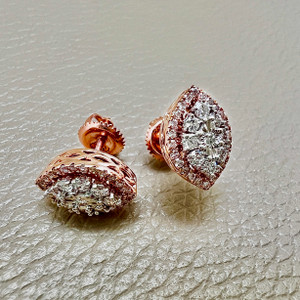 Marquise Shaped Diamond Studs 0.75tcw RG