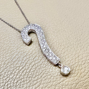 Question Mark "?" Diamond Pendant Necklace 0.75tcw Question Mark "?" Diamond Pendant Necklace 0.75tcw