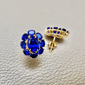 Oval Sapphire Stud Earrings by Treasured & Co Oval Sapphire Stud Earrings by Treasured & Co