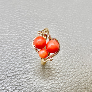 Coral Gold Ring in 14kt Yellow Gold by Treasured & Co