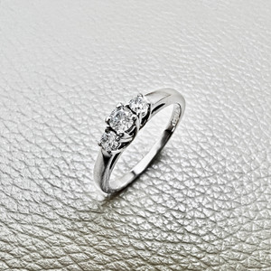 Luxury Gold Round Three-Stone Ring | Treasured & Co. Luxury Gold Round Three-Stone Ring | Treasured & Co.