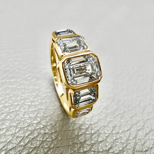 Bezel Emerald Cut Diamond Ring 2.22tcw Bezel Emerald Cut Diamond Ring 2.22tcw