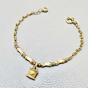 Lock Charm Gold Bracelet 5.00g