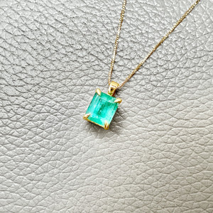 Afghani Emerald Pendant Necklace 1.63tcw