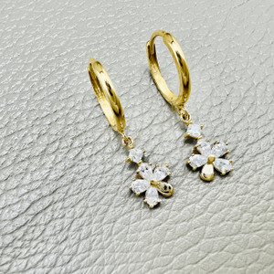 Flower Drop Dangle Earrings 0.50tcw Flower Drop Dangle Earrings 0.50tcw