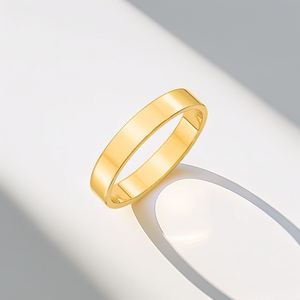 Flat Wedding Band Gold 4mm