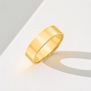 Flat Wedding Band Gold 6mm