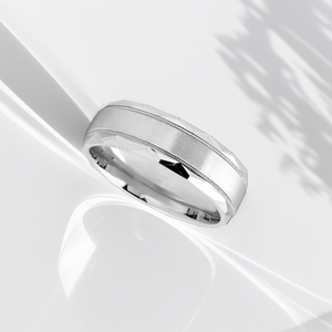 Diamond Cut Beveled Edge Milgrain Wedding Band 7mm Diamond Cut Beveled Edge Milgrain Wedding Band 7mm