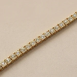 1.40 carat diamond tennis bracelet 10kt yellow gold front view