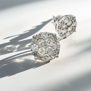 Cluster Diamond Stud Earrings 2.00tcw 10kt WG