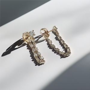 In-Out Round Dangle Diamond Earrings 0.74tcw YG