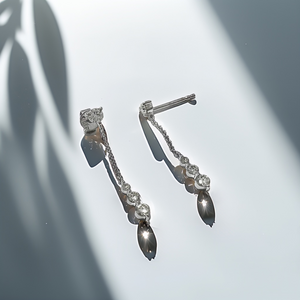 Round Diamond Dangle Earrings 0.45tcw WG Round Diamond Dangle Earrings 0.45tcw WG