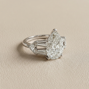 3 Carat Pear Lab Diamond Engagement Ring White Gold 4.08tcw