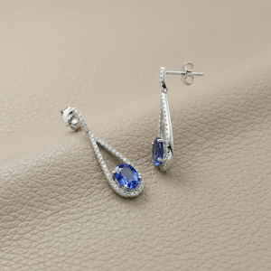 Oval Tanzanite Diamond Earrings 2.00tcw
