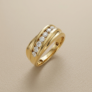 Channel-Set Diamond Wedding Ring 0.75tcw