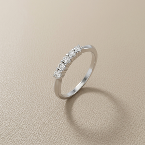 5-Stone Diamond Band Platinum 0.20tcw 2.40mm