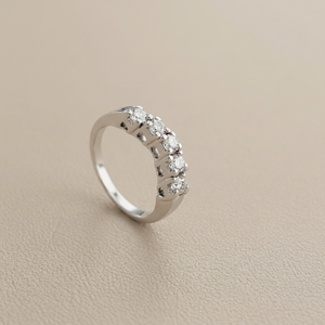 High-Profile Curved Diamond Wedding Ring White Gold 0.20tcw