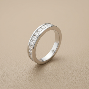 Channel-Set Princess Cut Diamond Wedding Ring 0.50tcw