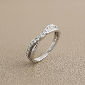 Curved Diamond Wedding Ring 0.50tcw