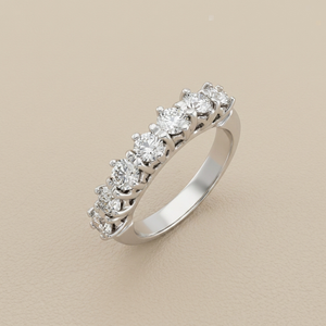 7-Stone Diamond Band White Gold 0.77tcw