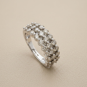 3-Row Cluster Diamond Band 1.95tcw