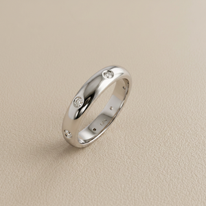 Scattered Diamond Band White Gold 0.16tcw Size 6.25