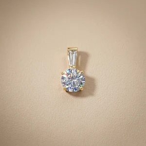 Tapered Baguette & Round Pendant 3.50tcw