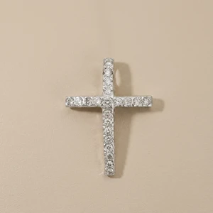 Vintage Diamond Cross Pendant 0.21tcw White Gold 10kt