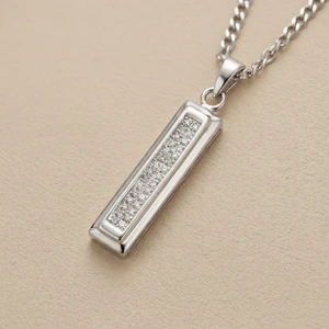 Invisible Set Diamond Pendant White Gold 0.36tcw