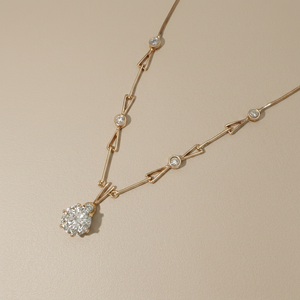 Diamond Vintage Necklace Yellow Gold 0.90tcw
