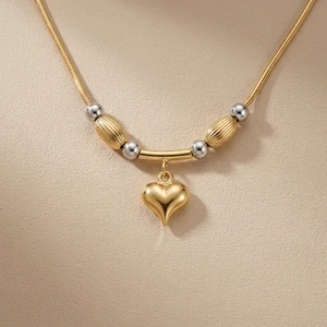 Heart Drop Gold Necklace 6.50g