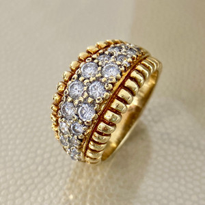 Stunning 14kt yellow gold cluster ring with 0.91tcw zirconia, a bold and sophisticated statement piece Treasured & Co.