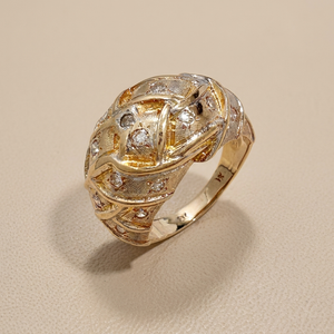 Vintage Dome Diamond Cocktail Ring | 14K Yellow Gold 0.41 ct tw
