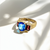 Unique Blue Topaz Ring