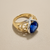 Oval Blue Topaz Statement Ring 5.10tcw