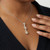 Diamond Cluster Drop Pendant Necklace 0.90tcw