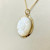 Handcrafted 8.59tcw White Agate Pendant in 14kt Yellow Gold Cable Chain Necklace