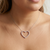 Large Open Heart Diamond Pendant Necklace 0.54tcw