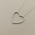 Large Open Heart Diamond Pendant Necklace 0.54tcw