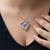 Double Heart Diamond Necklace 0.92tcw, 14k White Gold