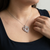 Double Heart Diamond Necklace 0.92tcw, 14k White Gold