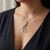 Crescent Moon Pendant Necklace 0.23tcw