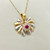 Treasured & Co. ribbon-style pendant necklace with 0.93tcw tourmaline stones, set in luxurious two-tone gold.