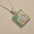 Tsavorite, Sapphire, Diamond Heart Pendant Necklace 0.91tcw