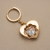 Gold Rose Heart Huggie Drop Earrings 2.28tcw
