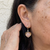 Gold Rose Heart Huggie Drop Earrings 2.28tcw