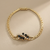 Vintage sapphire diamond link bracelet 14kt yellow gold side profile